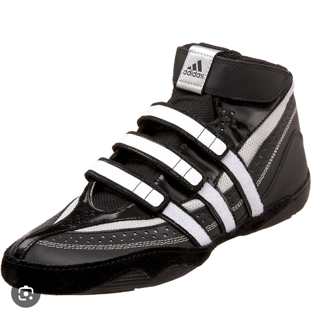 Adidas Kids Black and Gray Velcro Wrestling Shoes